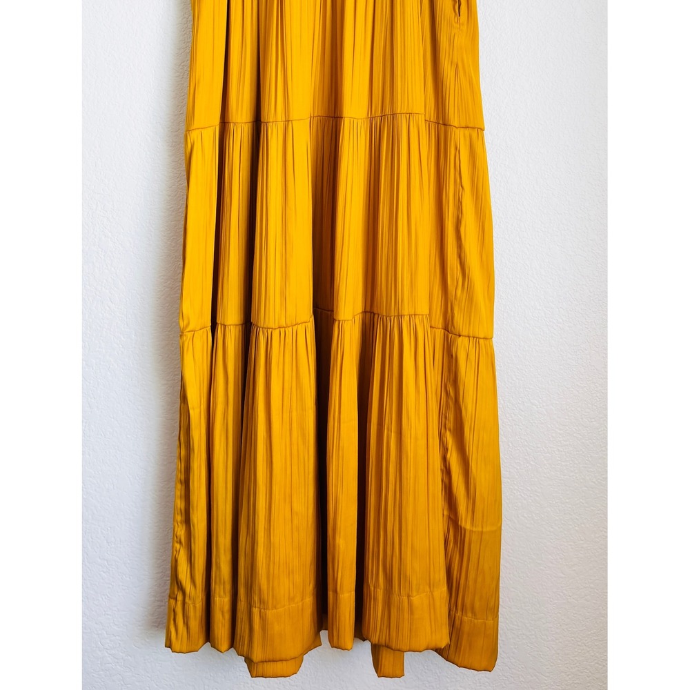 Anthropologie Somerset Maxi Dress — Mango — Size M — Silky Satin Feel - Picture 12 of 16